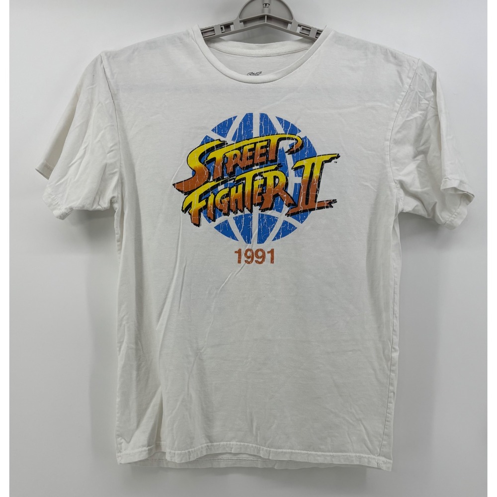 Street Fighter II 1991 Tokyo Japan T-Shirt Men's M White Graphic Gamer